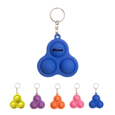 Silicone Pop Fidget Toy With Keychain