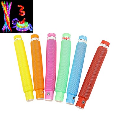 LED Light Up Pop Fidget Tubes Party Favors for Kids Sensory Fidget Toys 12Pcs